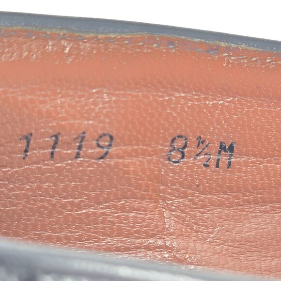 Vintage Belvedere Exotic Full Crocodile Black Dress Shoes Men 8.5 Tassel Loafer - Picture 11 of 12